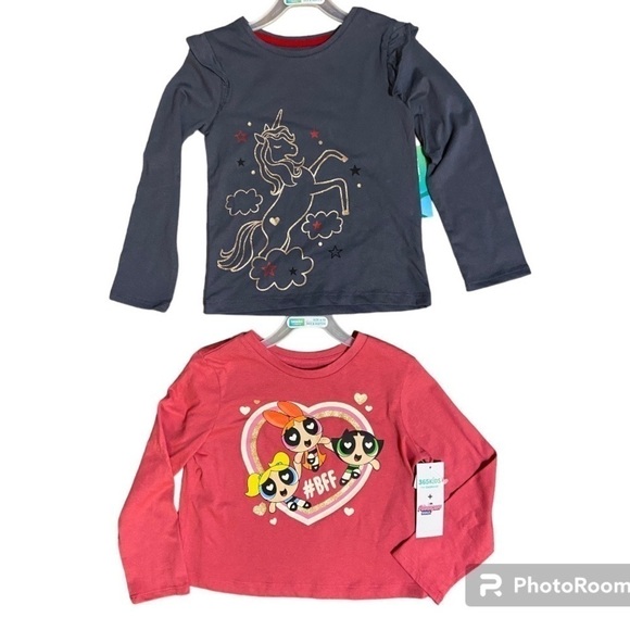 Bundle of 2 Girls Size 5 Long Sleeve T-shirts -New with tags!! - Picture 1 of 6